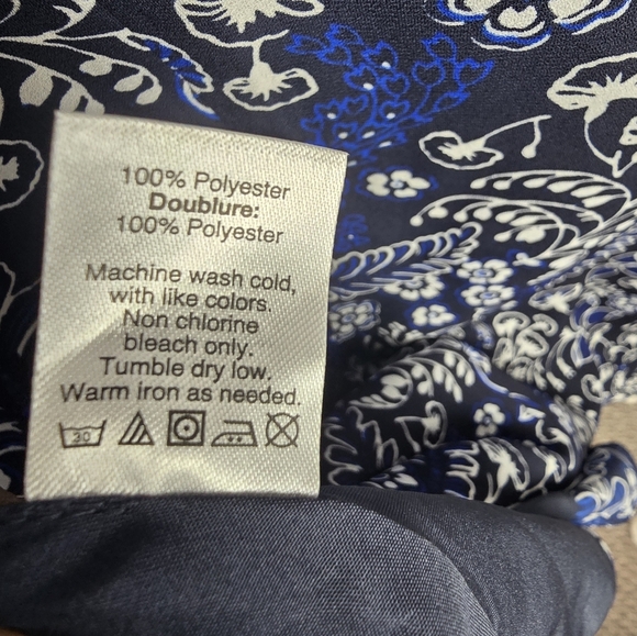 J.Crew Navy and White Floral Short Sleeve Wrap Dress Sz 6 - Picture 9 of 9